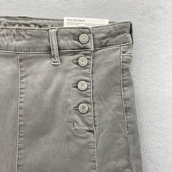 American Eagle Jegging Crop Women's 8 Gray Stretch Denim High Rise Skinny Jeans - Picture 3 of 15